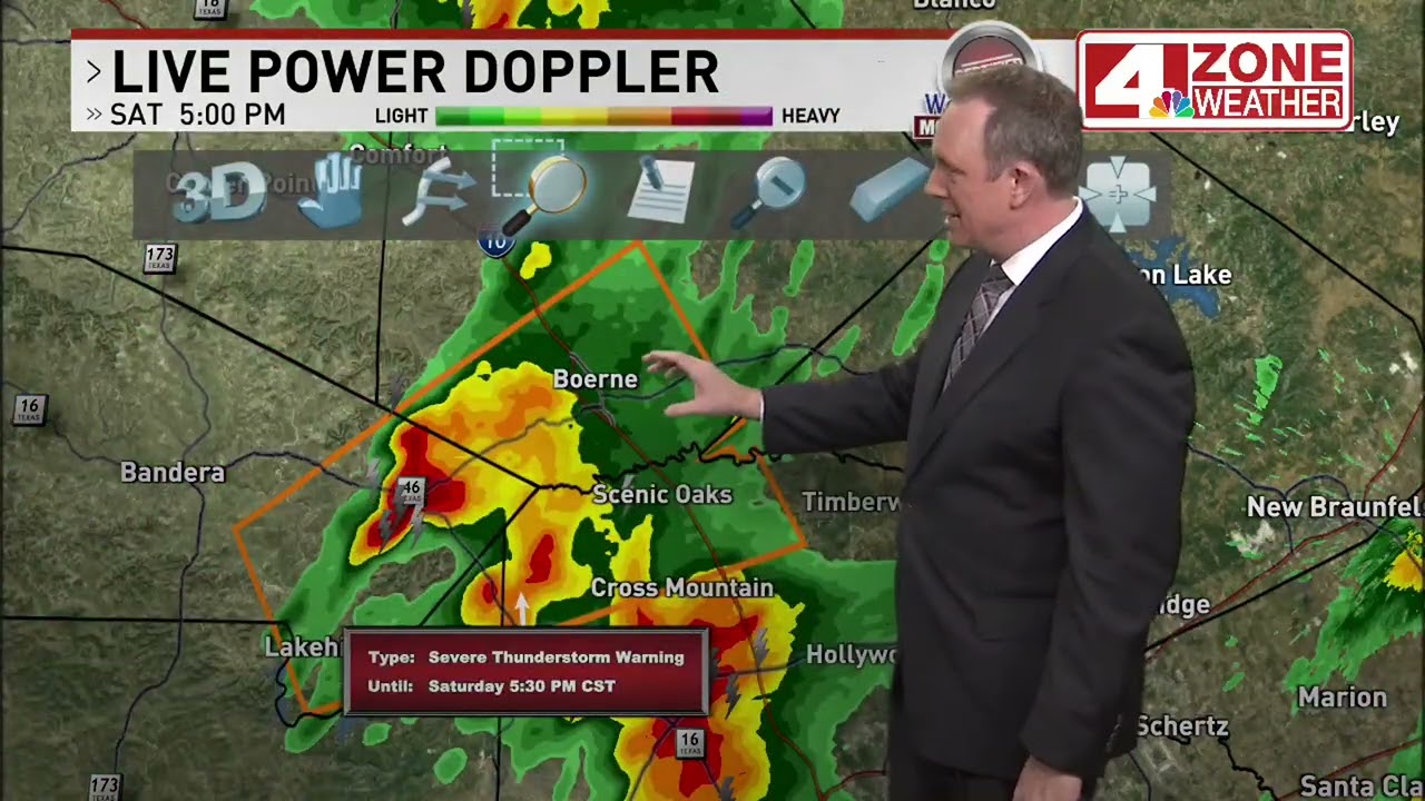 LATEST ON SEVERE WEATHER | Severe Thunderstorm Warning for Kendall, Bandera, Bexar, Medina County