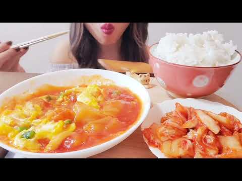 ASMR 咀嚼音|エビチリたまごとご飯/Spicy Chili Shrimp and Rice Japanese,मिर्च झींगा और चावल