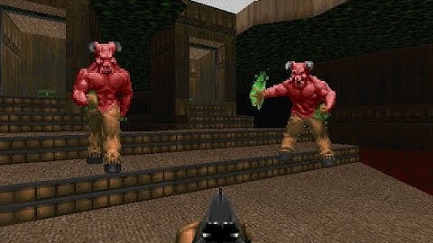 2 barons of hell in e1m8 phobos anomaly doom 1993 fighting