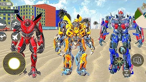 Optimus Prime Multiple Transformation Jet Robot Car Game - Android Gameplay