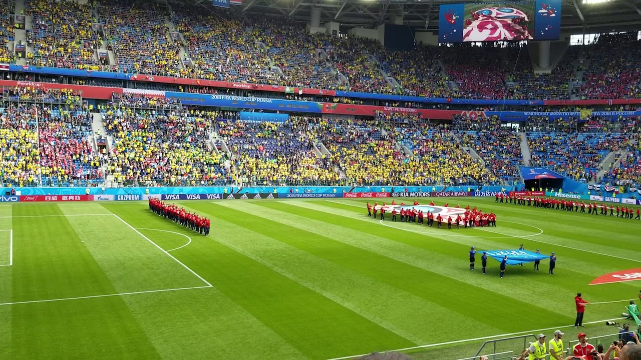 W杯 ブラジルvsコスタリカ 国旗が広がるシーン Youtube