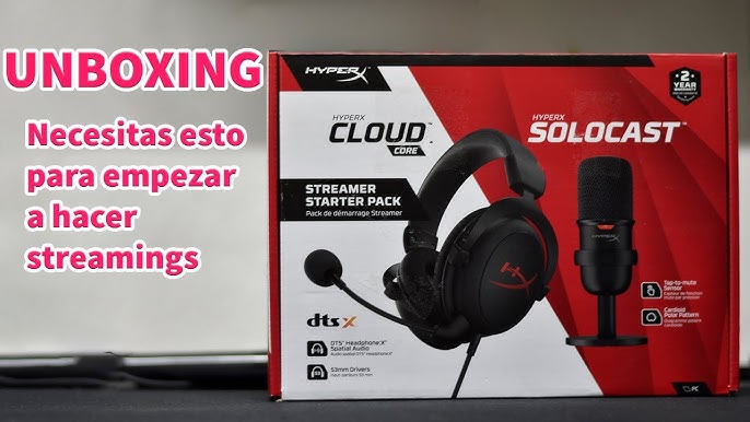 Combo Gaming HyperX Streamer Starter Pack Cloud Core +  SoloCast,Audifonos,For video editors, streamers, and gamers looking for a  USB microphone with excellent sound quality, the HyperX SoloCast is a must.  It's Plug