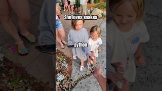 She loves snakes #snake #ballpython #love