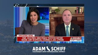 Rep  Schiff on MSNBC Mike Pence Testifying Before the Special Grand Jury