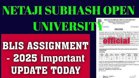 NSOU BLIS ASSIGNMENT UPDATE 2025// nsou blis assignment submission slip download notice 2025 // blis