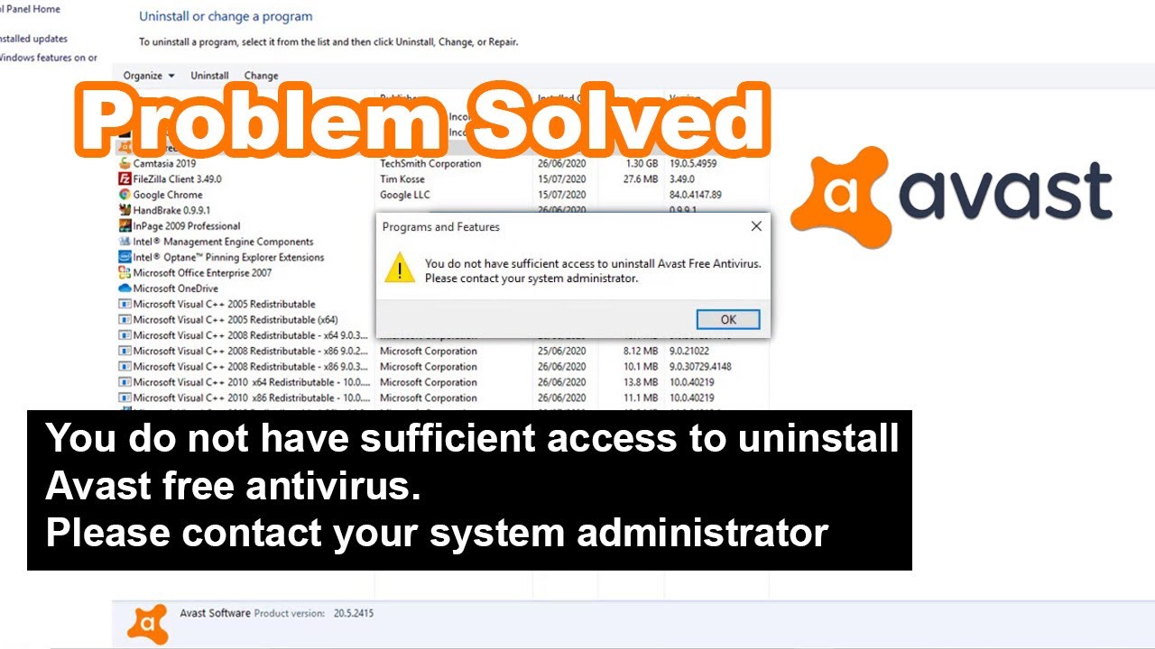 ลบ avast Update 2022 I can't Uninstall Avast Antivirus from My Computer | How to Completely Delete Avast on Computer