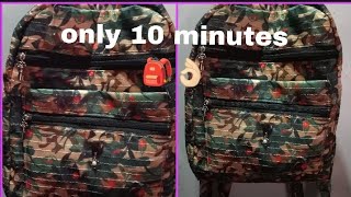 DIY LOVELY BACKPACK TUTORIAL/ZIPPER BACKPACK WITH FROM SCRATCH CUT AND SEW 🎒
