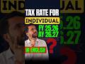 Tax Rate For Individual, FY 25.26 AY 26.27 #taxrates #tax #incometax #casumitsharma #ca