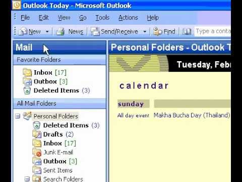 Screenshot: Outlook 2003 Planner