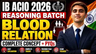 🚨IB ACIO 2026 | Blood Relations | Complete Concept + Previous Year Questions | Reasoning Batch🔥