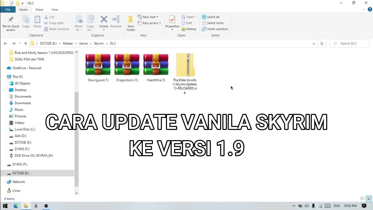 Cara Update Skyrim ke Versi 1.9 - Razor1911
