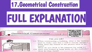 Chapter 17 Geometrical Construction Class 6 | Full Explanation | Maths | Maharashtra state board |