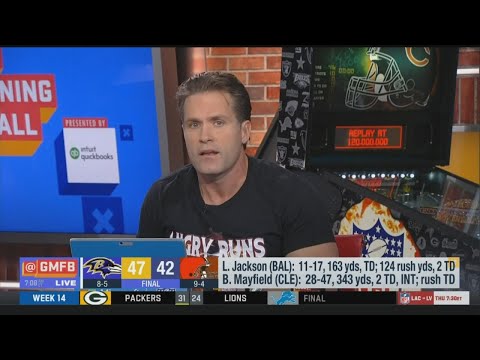 Видео: Kyle Brandt reacts to Lamar Jackson missed portion of 4th quater due to cramps