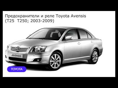 Предохранители и реле для Toyota Avensis (T25 / T250; 2003-2009)