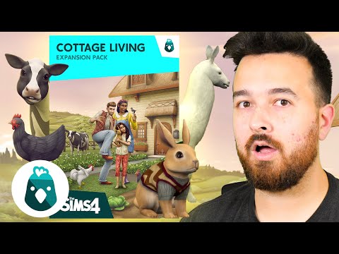 The Sims 4 Cottage Living REACTION! Farming, Cows, Chickens, Llamas....!