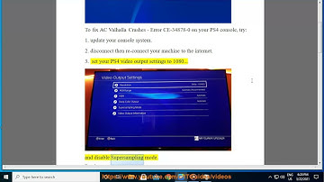 Fix AC Valhalla Crashes - Error CE-34878-0 on PS4
