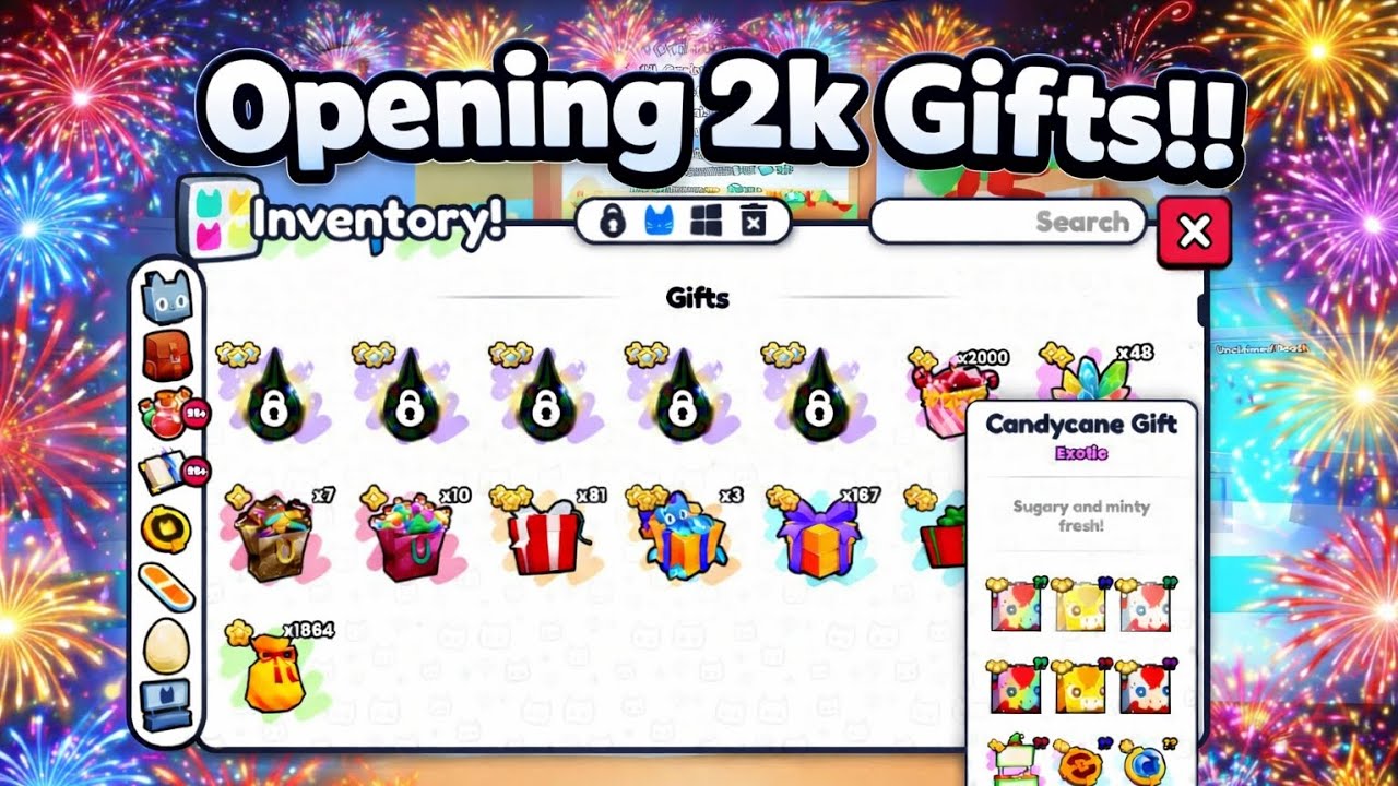 I Opened 2k CandyCane Gifts In Pet Simulator 99!!!