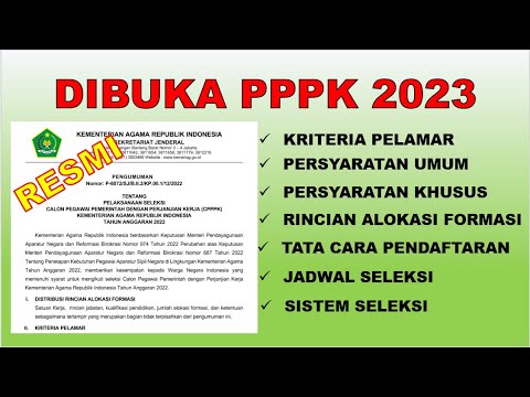 RESMI DIBUKA RINCIAN FORMASI CPPPK KEMENTERIAN AGAMA 2023