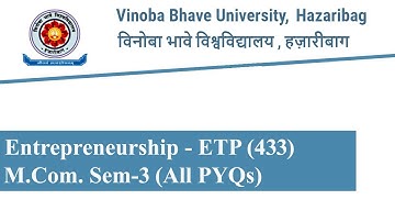 Previous Year Questions |VBU Hazaribag|M.Com. Semester-3 |ENTREPRENEURSHIP AND INNOVATION MANAGEMENT