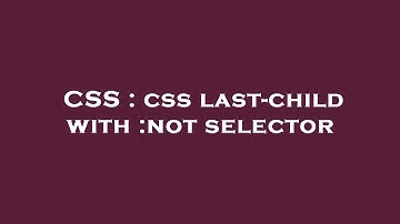 CSS : css last-child with :not selector