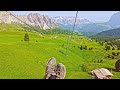 Riding Chairlift with Most Impressive View of the Dolomites, Seceda Mountain Italy