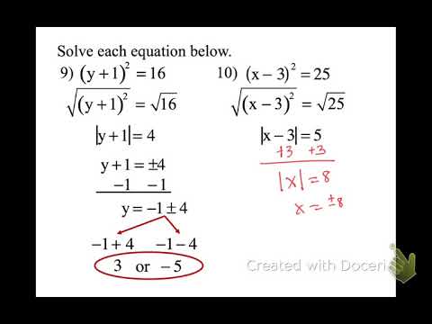 13.2 Solving Quadratic using Square Root Method - YouTube