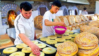 Uzbek National bread  which is decorated with sesame seeds l Wonderful appearance screenshot 5