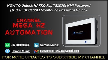 #Monitouch HOW TO UNLOCK ANY HAKKO/FUJI HMI PASSWORD (TS1070i & ALL MODELS)V6,V7,V8,V9,UG &TS SERIES