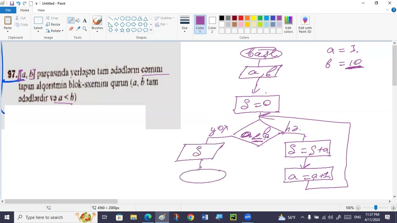 Alqoritm blok sxem qurulması(96-100)#İnformatika.#test  #toplusu