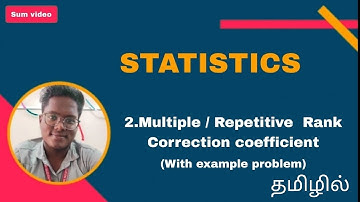 Repetative rank correlation coefficient problem 02 | Statistics  | தமிழில்