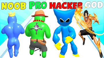 NOOB vs PRO vs HACKER vs GOD in Merge Run Rainbow