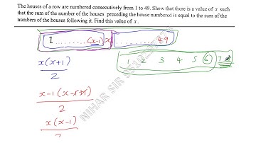 The houses of a row are numbered consecutively from 1 to 49. Show that there is a value of x such