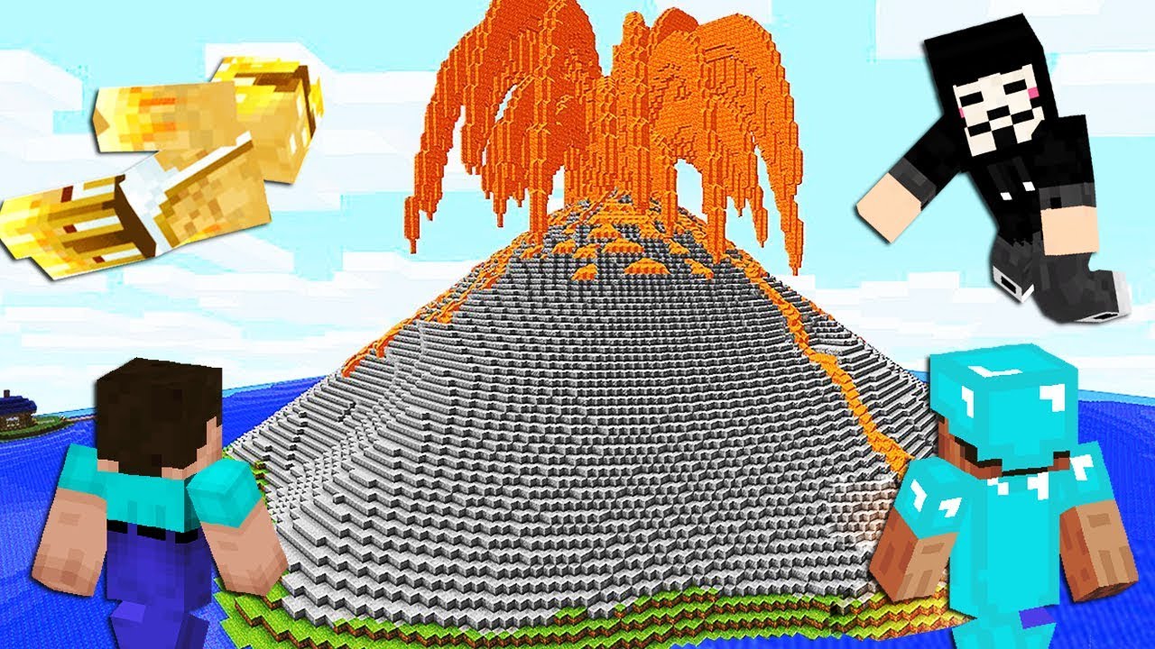 Minecraft Battle: SUPER VOLCANO CHALLENGE - NOOB vs PRO vs HACKER vs ...