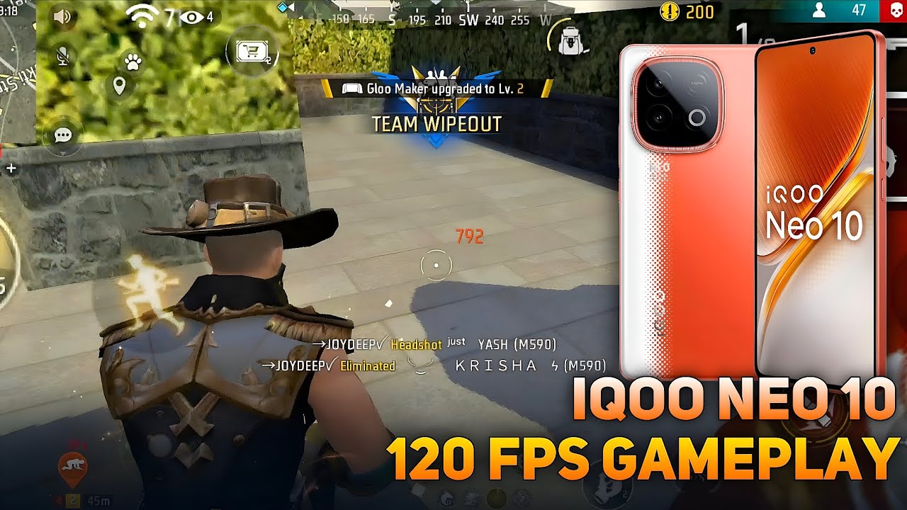 2 FINGER GAMEPLAY || IQOO NEO 10 FREE FIRE GAMEPLAY || 120 FPS QUALCOMM SNAPDRAGON 8S GEN 4