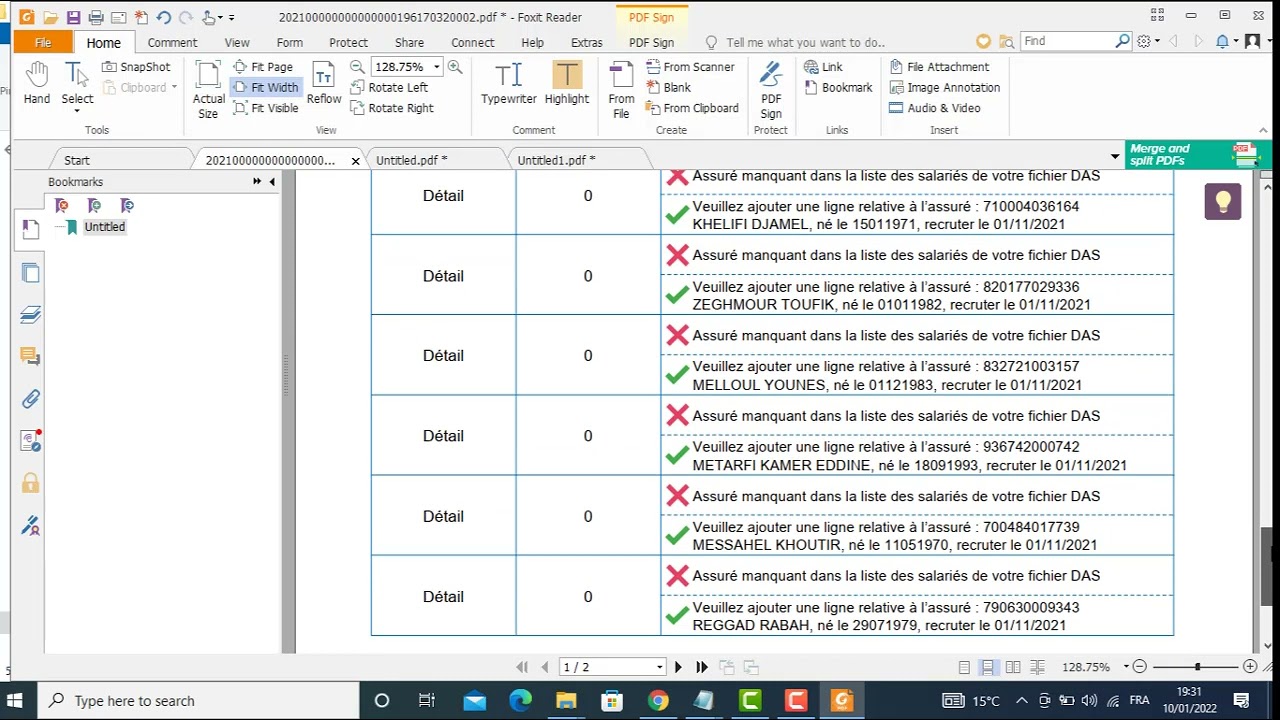DECLARATION ANNUELLE DES SALAIRES ( D.A.S/ C.N.A.S).