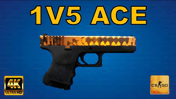 CSGO - 1v5 Glock ACE Clutch - Dust II - 4K 60FPS 💛