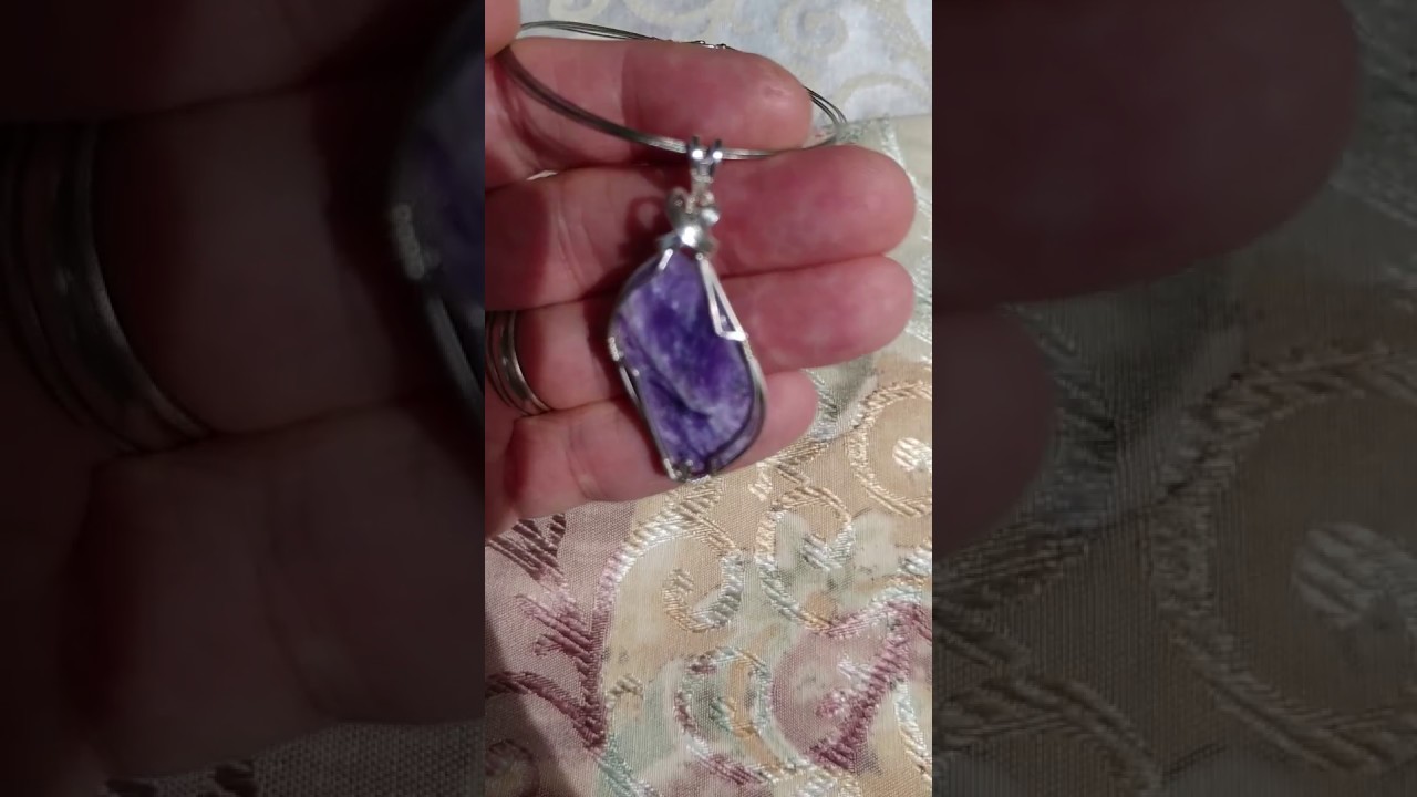 SOLD Purple Russian Charoite Serenity Stress Relief Handmade Sterling Silver Reiki Pendant 06/2017