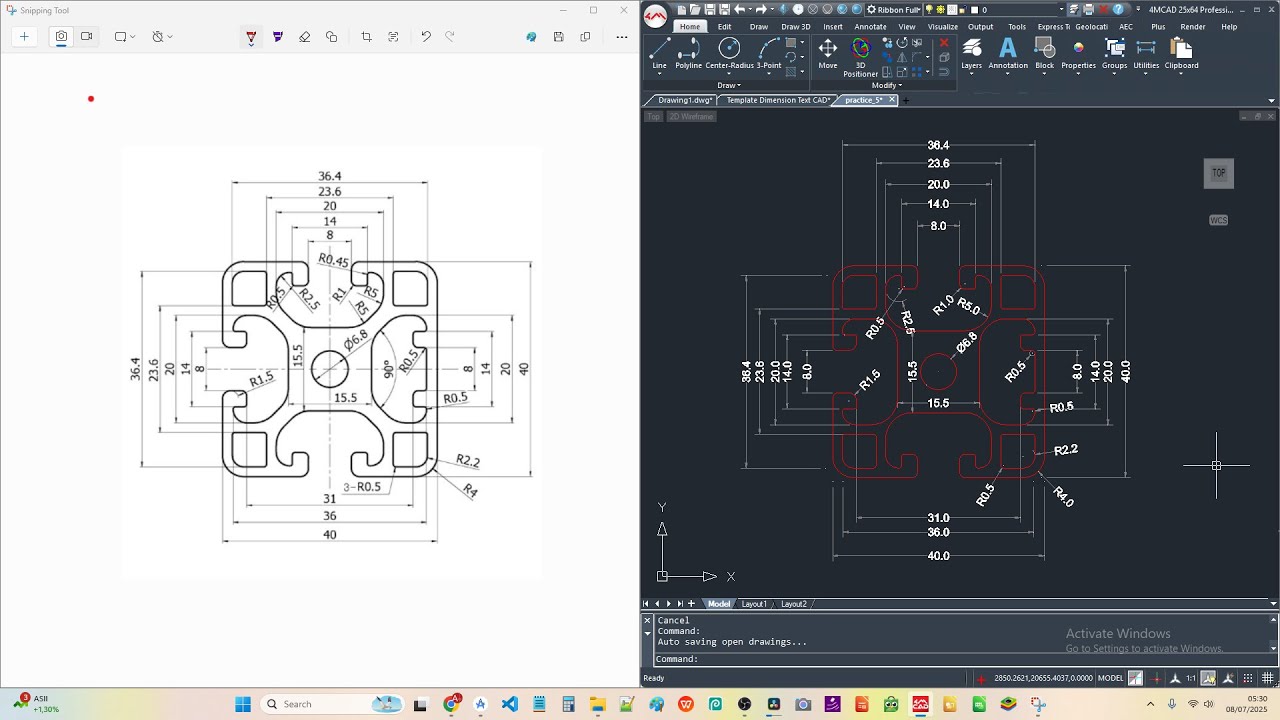 Learn Autocad 2D - Practice 5 - YouTube
