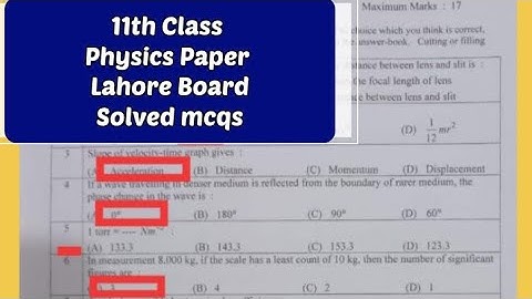 1st year physics Lahore board group1 solved MCQs 2023 || 11th class physics solved paper 2023