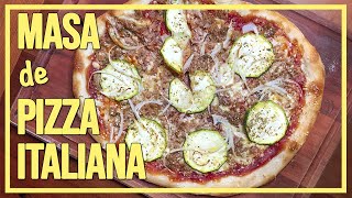 RECETA de MASA DE PIZZA ITALIANA!! Pizza casera SÚPER FÁCIL en horno de casa!! 🍕 SE PUEDE CONGELAR!!