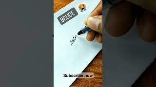 How To Write bruce Name Signature In Cursive Writing nareshcreatorshorts cursivewritingenglish