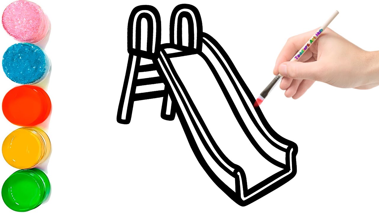 How to Draw a Playground Slider for Kids | Easy Step-by-Step Drawing ...