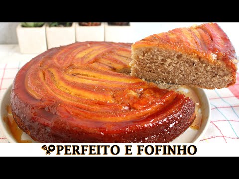 Saiba como fazer bolo de banana caramelizada