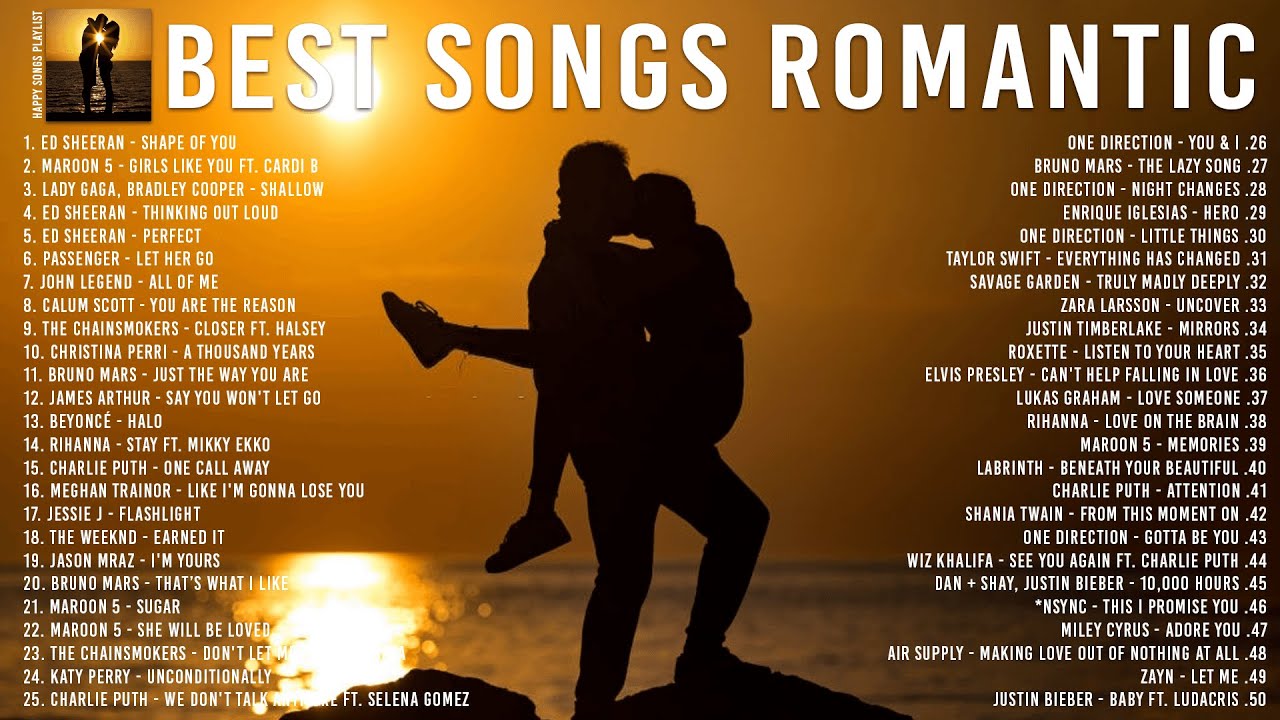 Best Romantic Songs  Ed Sheeran Maroon 5 Lady Gaga Bruno Mars Rihanna Charlie Puth Katy Perry