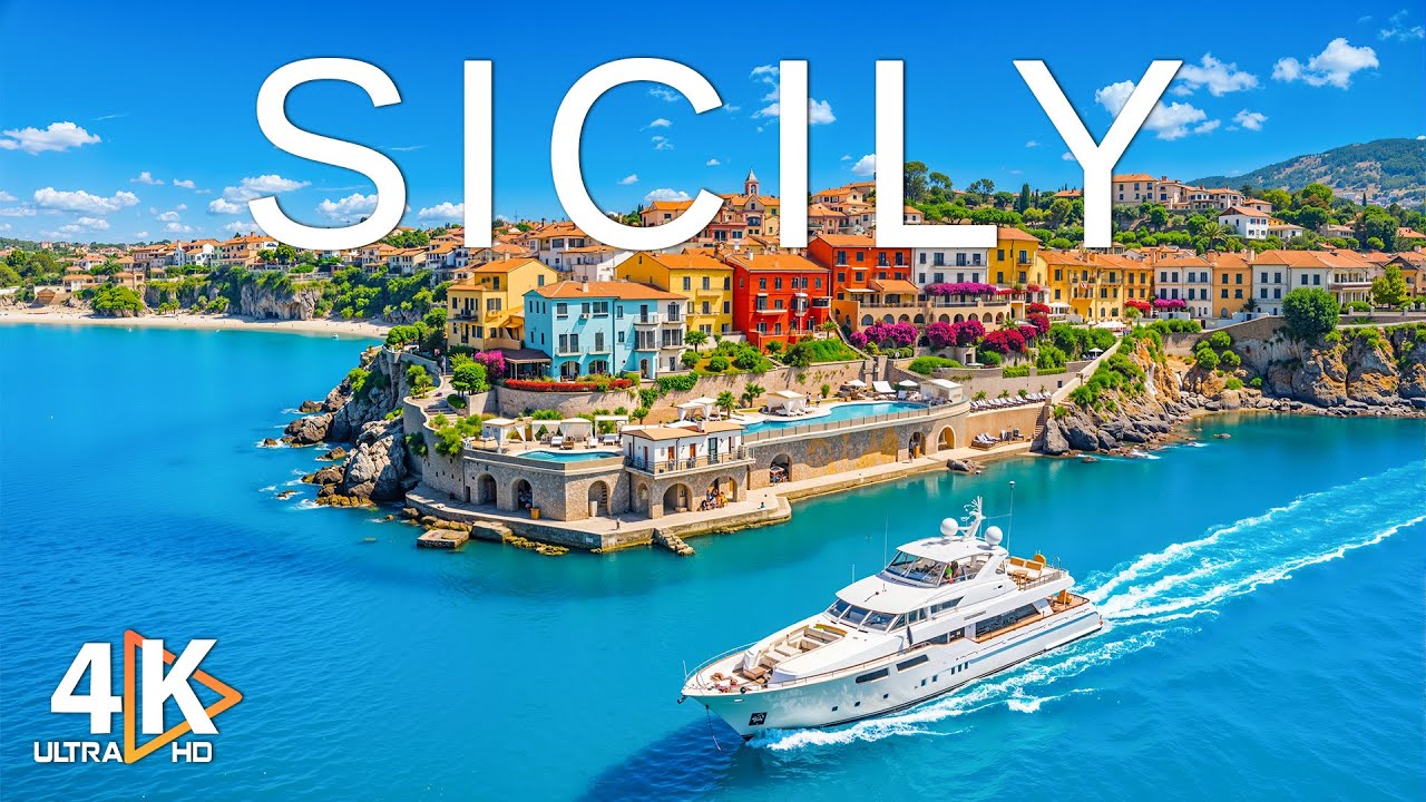Sicily 4K 🌊 Mediterranean Blue Waters & Ancient Coastal Views with Deep House Summer Mix
