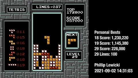 misdrop recovery on Level 29 in NES Tetris