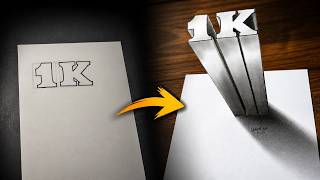 3D Drawing Tutorial: How I Drew '1K' with Anamorphic Illusion