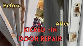 How to repair a kicked in door jamb