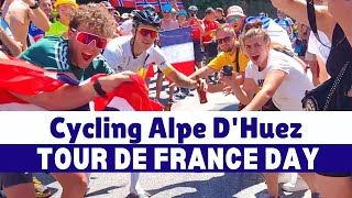 Experience cycling Alpe d'Huez on Tour de France day ! The biggest cycling party - legendary climb