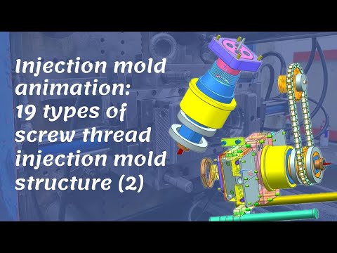 Injection mold animation 19 types of screw thread injection mold structure 2